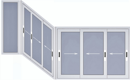 Алюминиевая конструкция остекления балкона формы "сапожок"в доме серии П-3